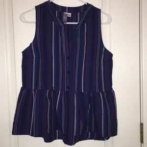 Red, white, and blue peplum top